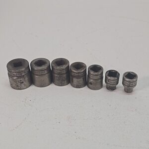Lot Of 7 Snap On 3/8" Dr Sockets 6 Pt‎ 13/16-1/4 FS251-FS081